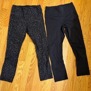 lululemon athletica Black Patterned & Solid Black Leggings